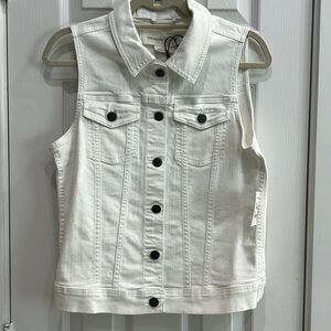 NWT Treasure & Bond white denim vest size Small